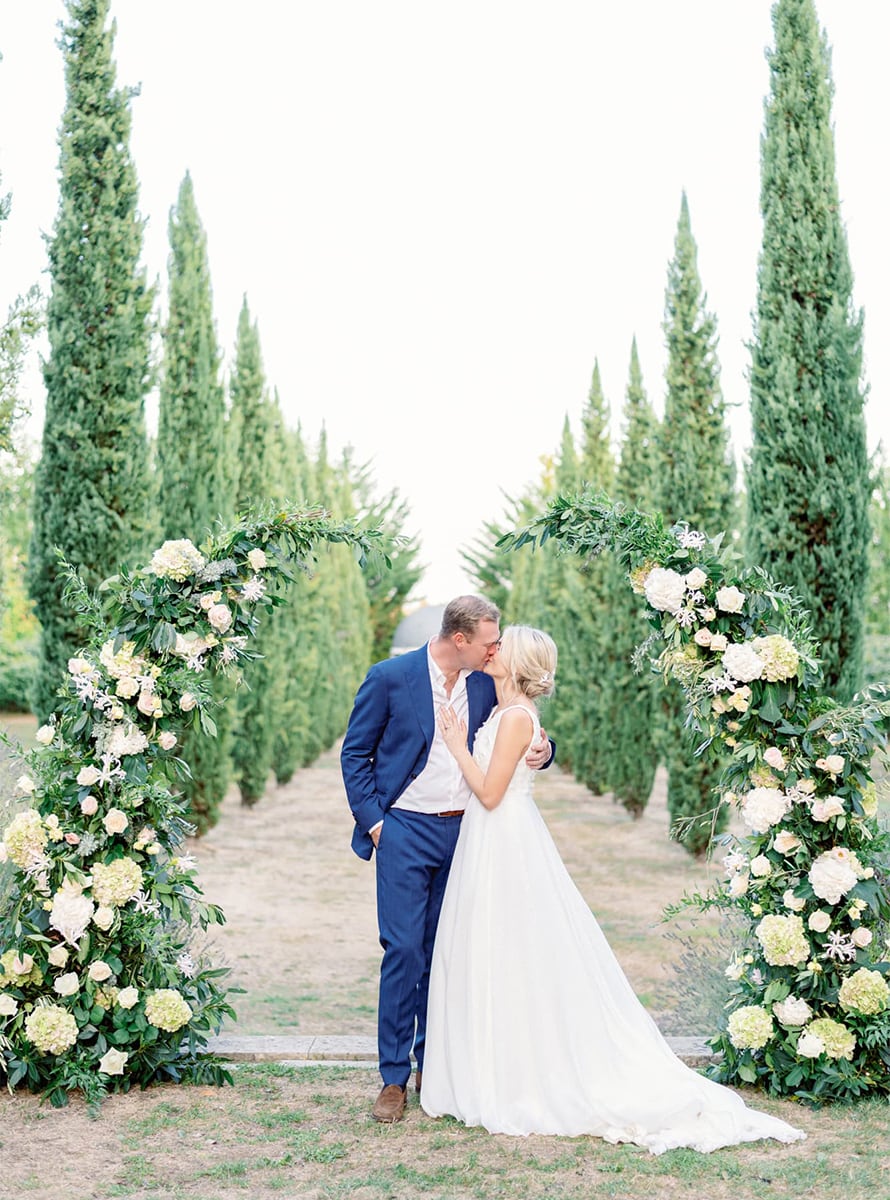 italy-wedding-ceremony-p Italy wedding ceremony with a beautiful arch of flowers
