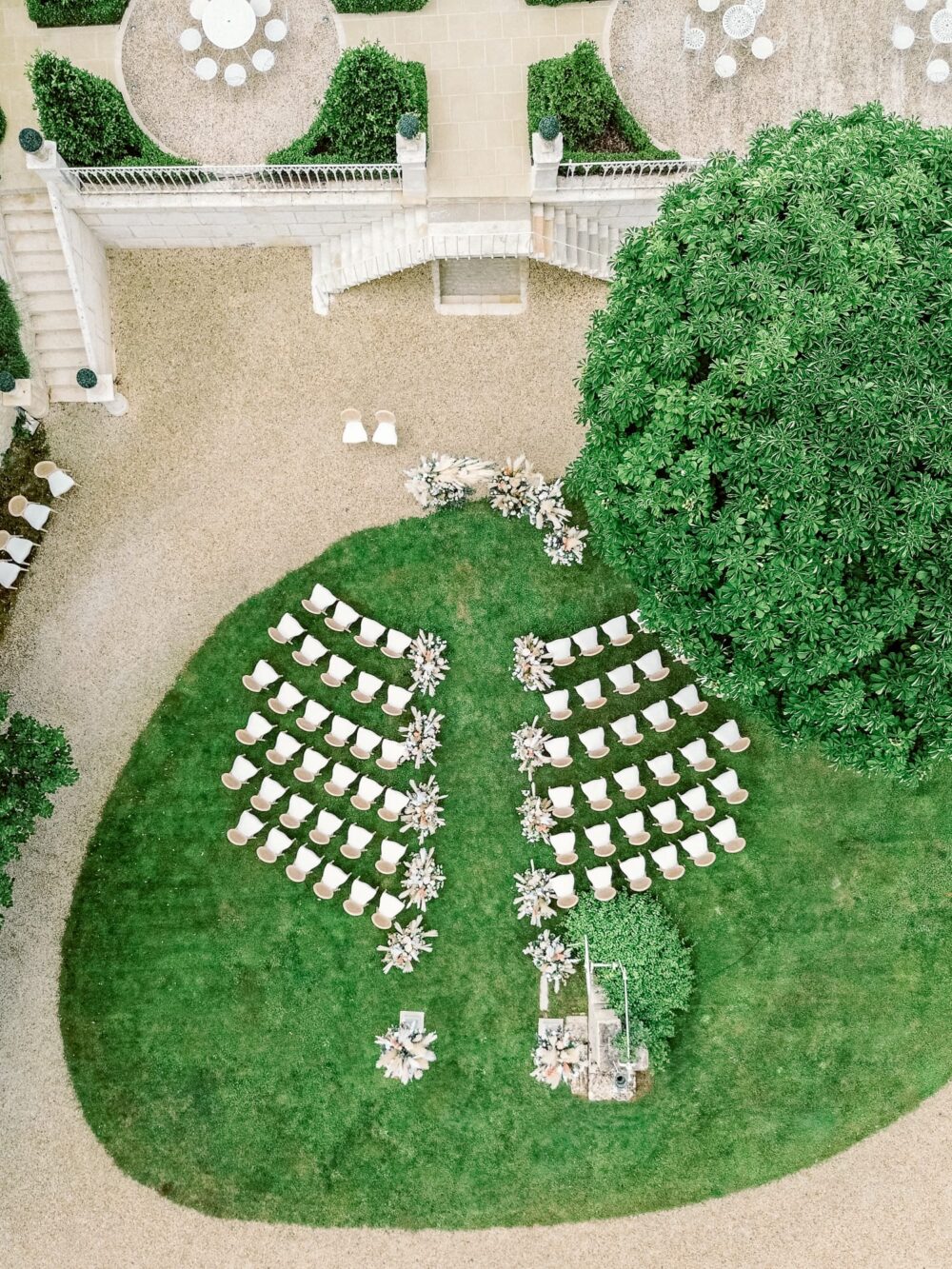 Wedding ceremony view from above