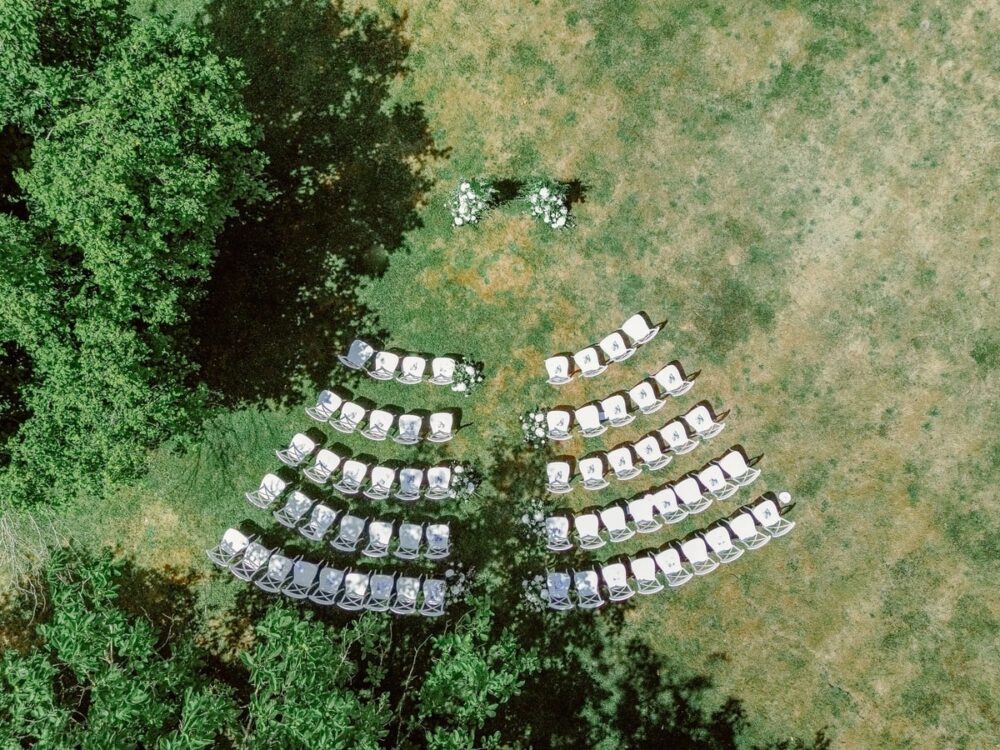 Wedding ceremony view from above