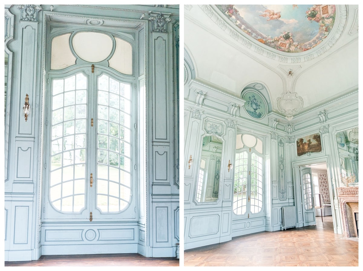 Salles de réception bleues du Château du Repaire