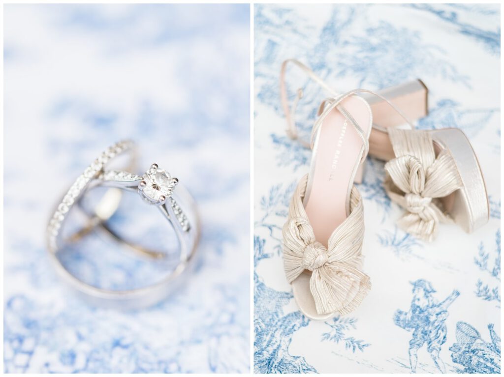 chaussures de la mariée et bagues