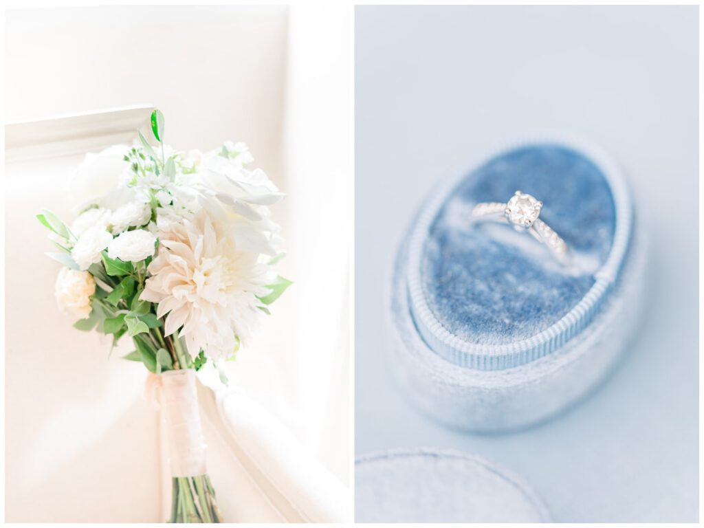 bague et bouquet de la mariée