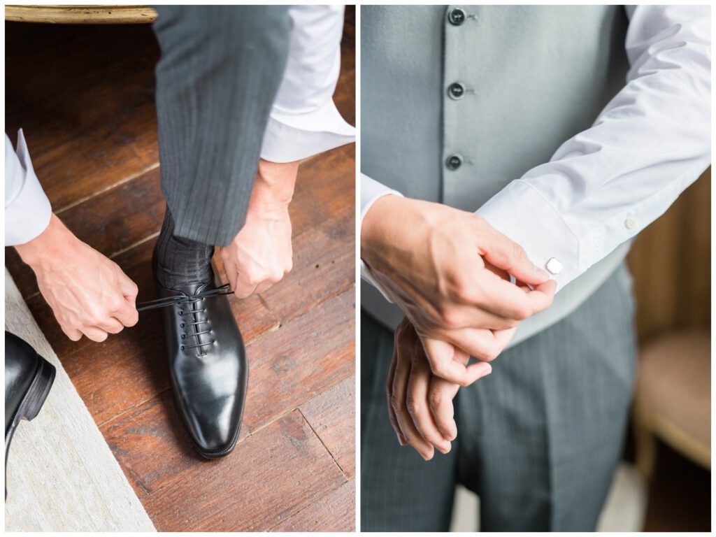 détail chaussure et manche