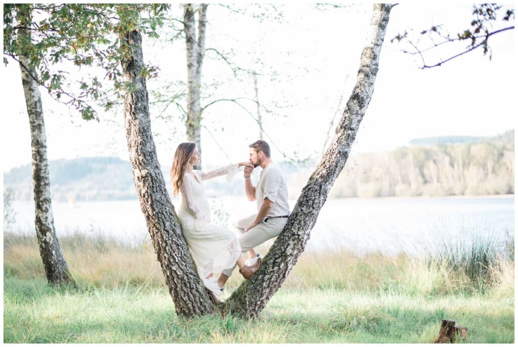 Séance photo grossesse au lac de vassivière