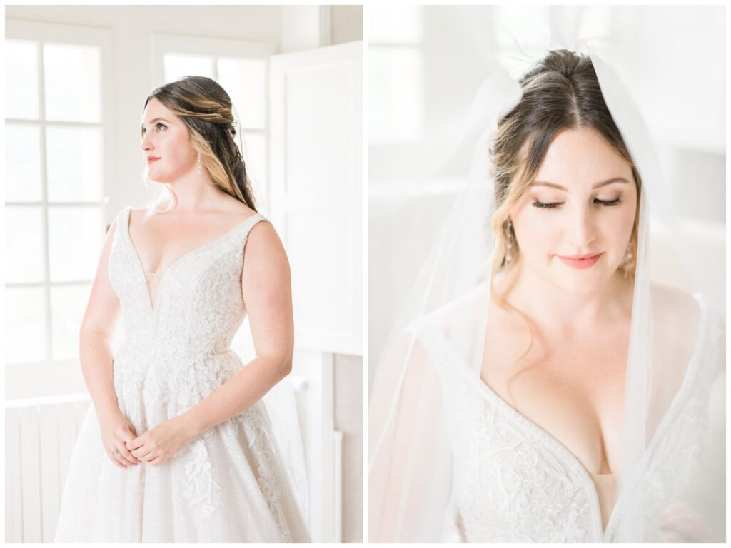 portraits de la mariée dans une chambre claire