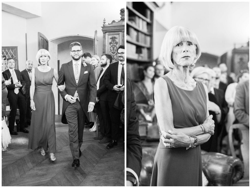 Cérémonie de mariage dans la bibliothèque du château