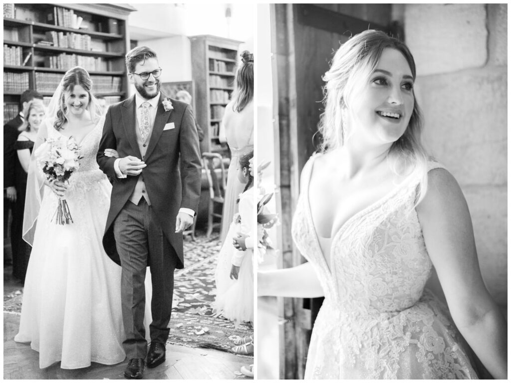 Cérémonie de mariage dans la bibliothèque du château