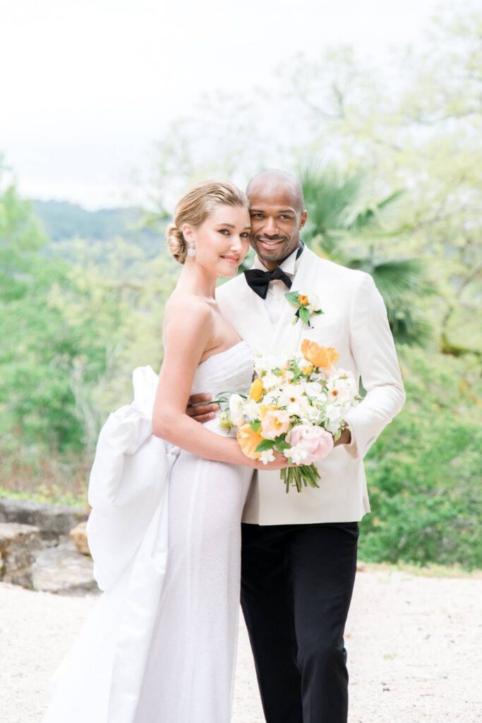 couple de mariés au chateau de rouffillac