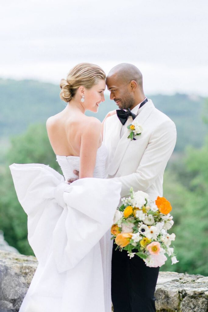 couple de mariés au chateau de rouffillac