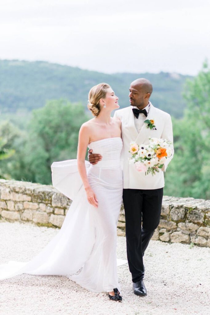 couple de mariés au chateau de rouffillac