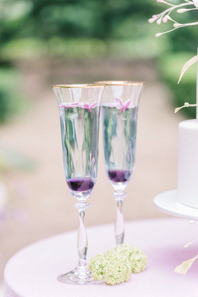 cocktail de mariage violet