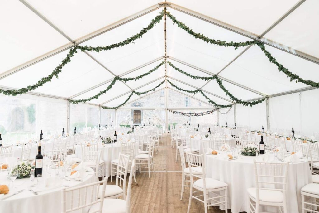 salle de réception de mariage du château de Pompadour