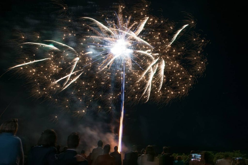 feu d'artifice au château de Pompadour