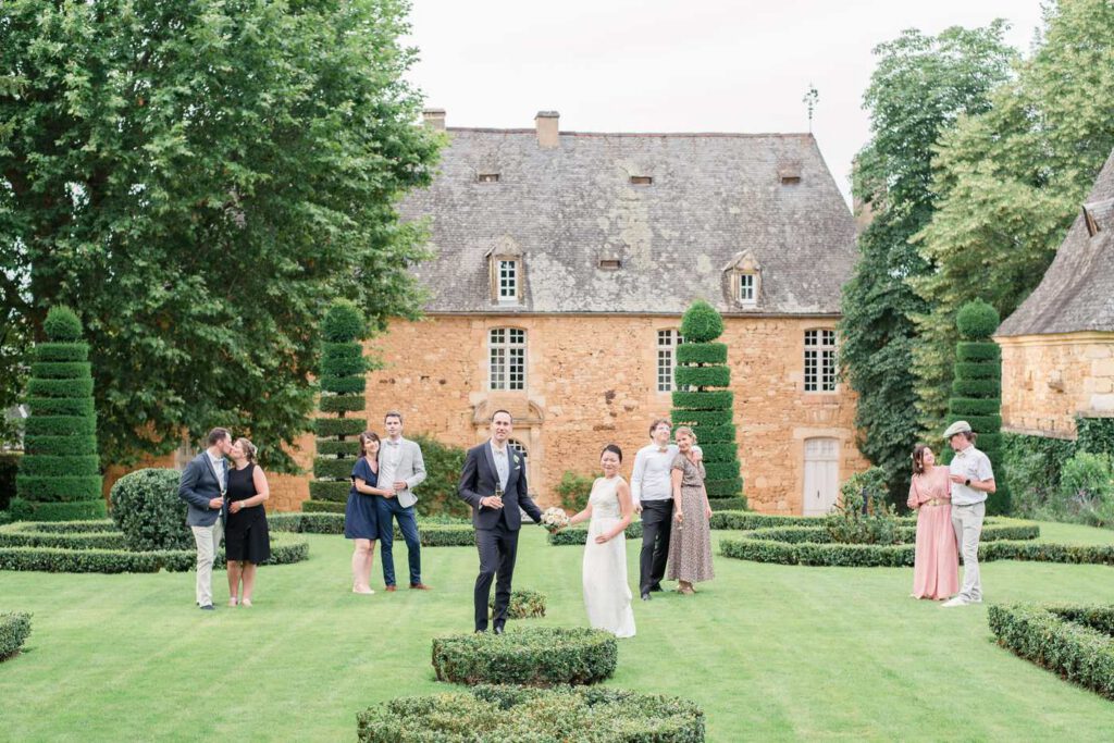 Photos de groupes aux Jardins du manoir d'Eyrignac