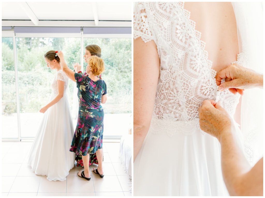 habillage de la mariée