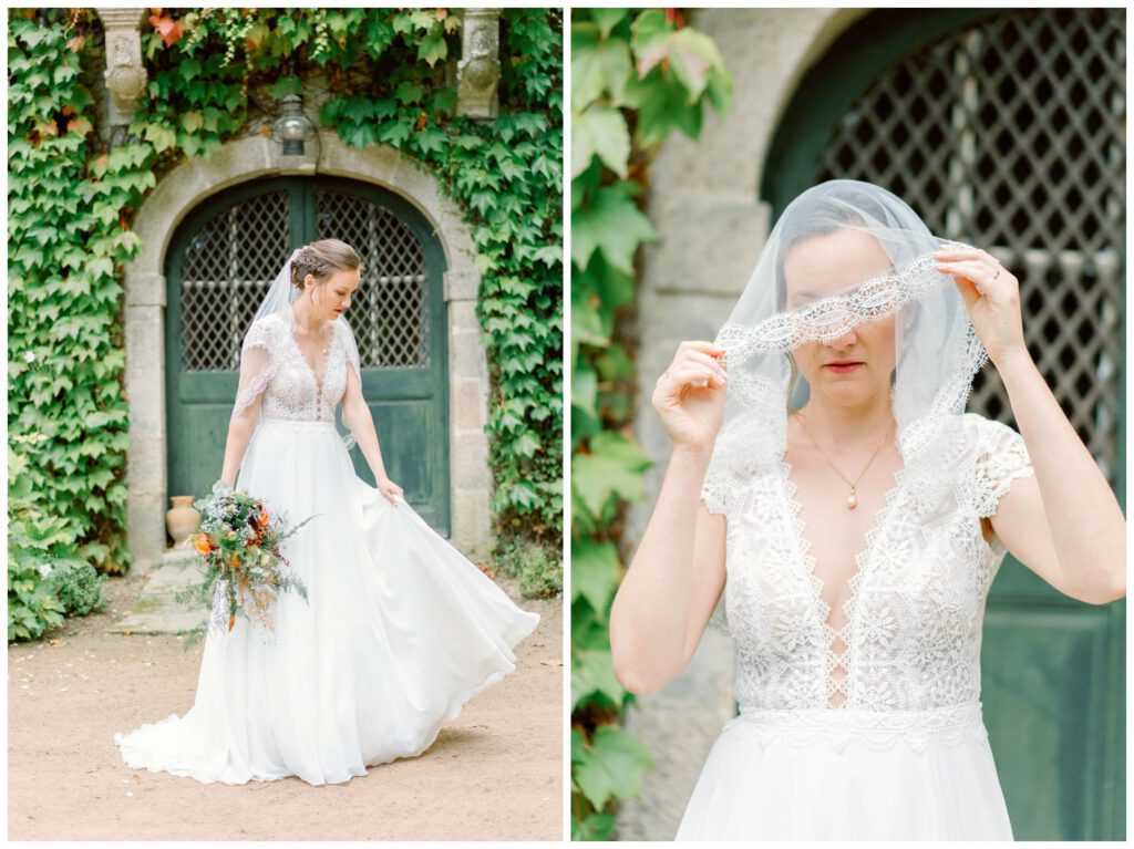 portraits de la mariée au Domaine du Poudrier