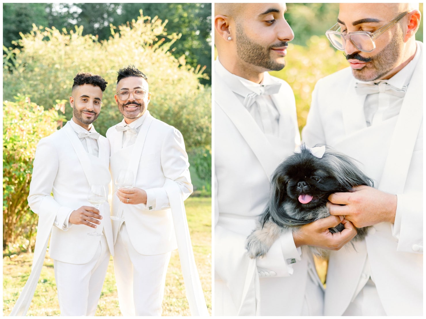 les mariés avec leur chien