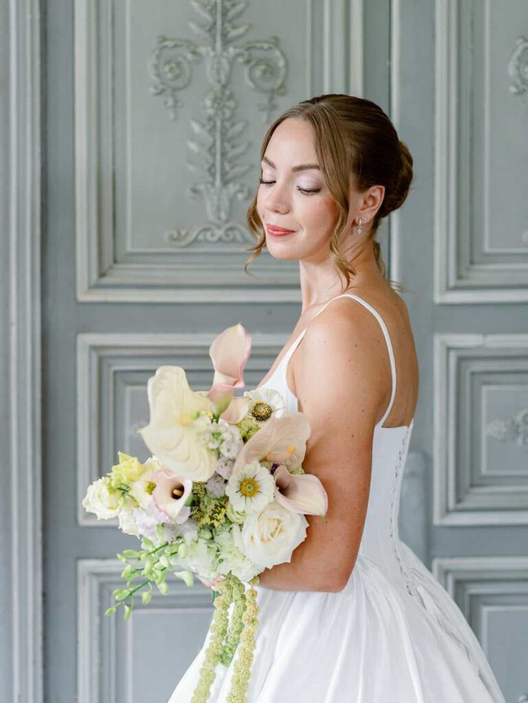 Bride with her bouquet