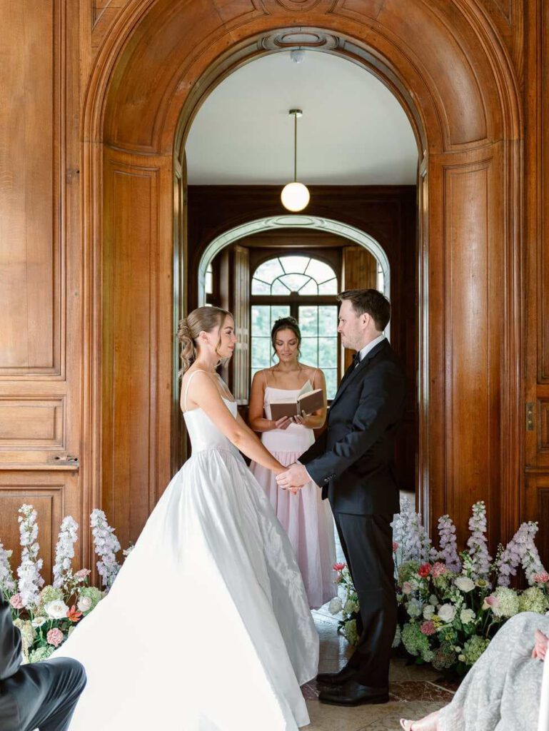 Bride and groom at the wedding ceremony