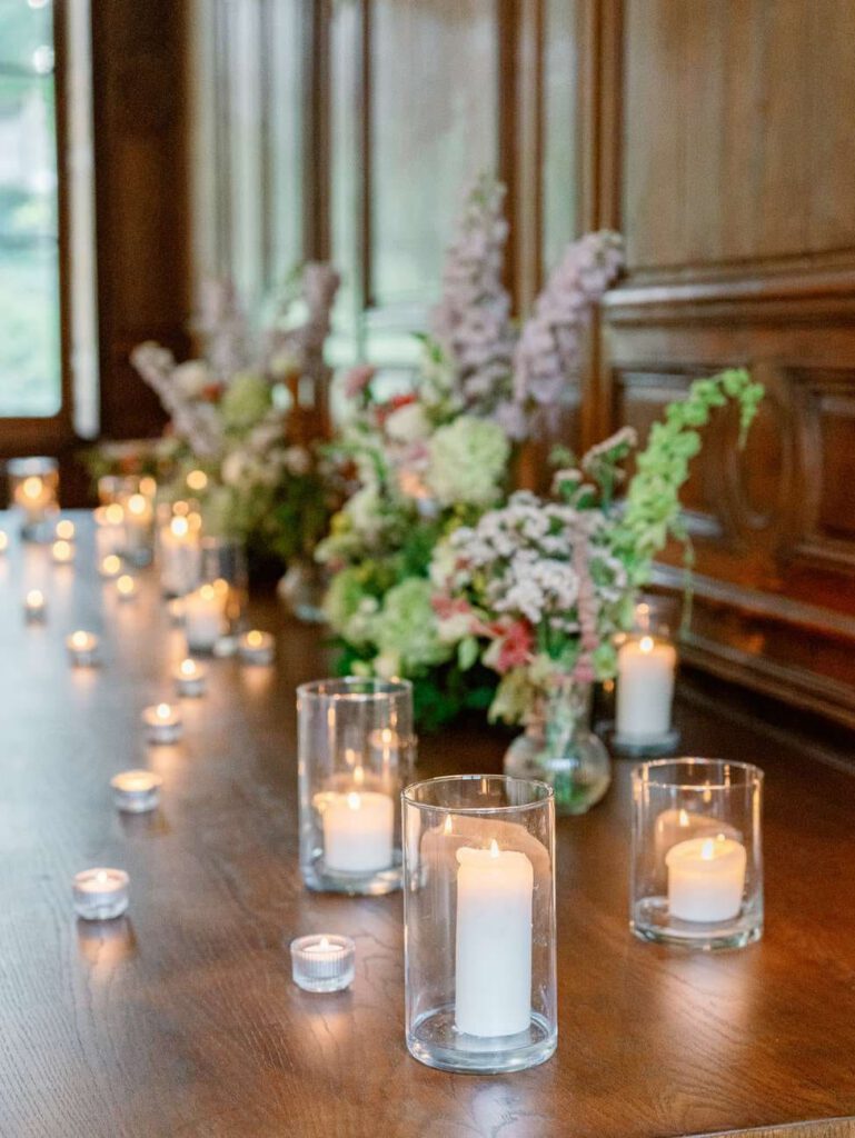 Candles and flowers