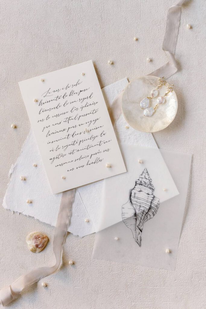 beige wedding invitations