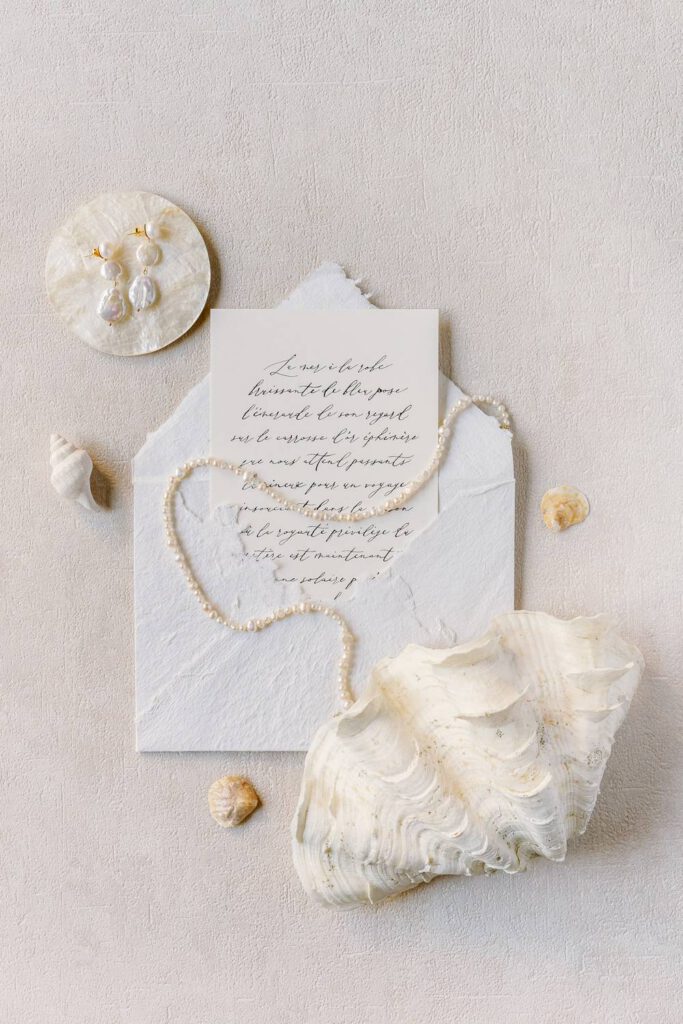 seashell wedding invitation