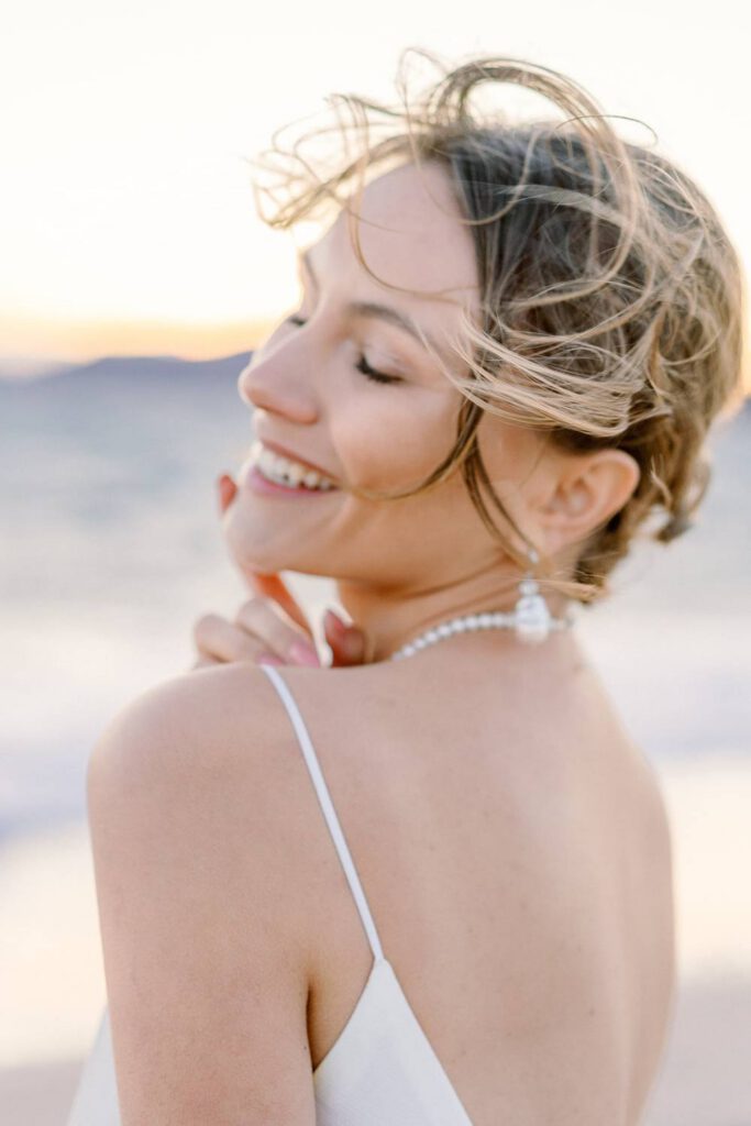 bride portrait at the beach