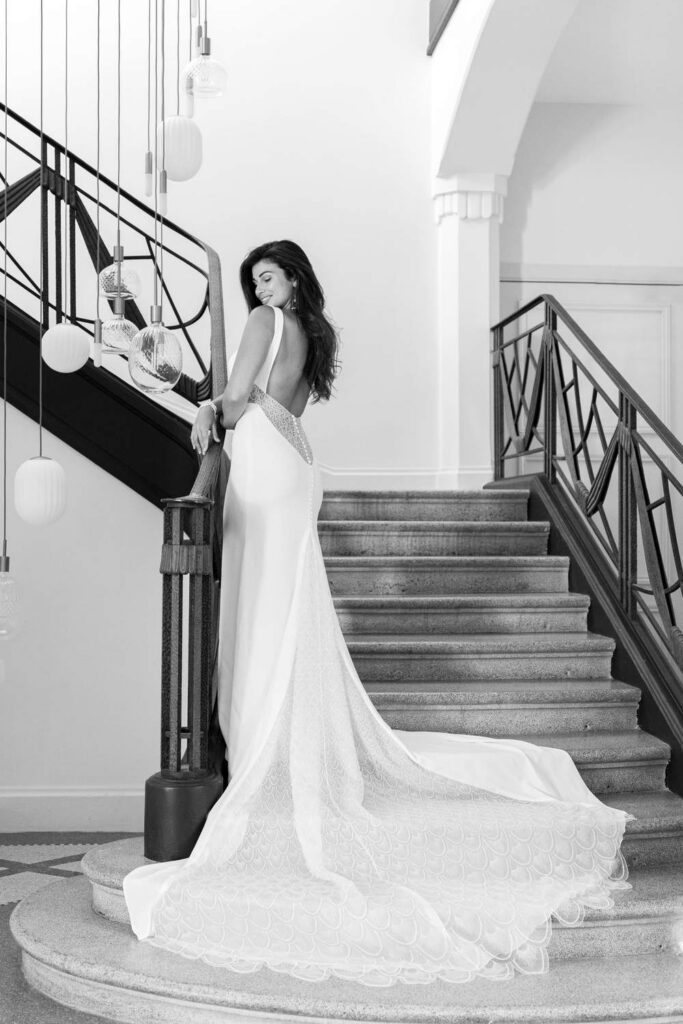 bride portrait in a staircase