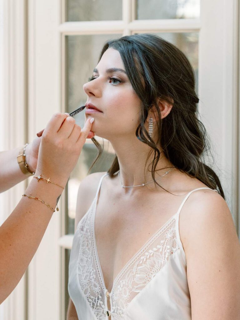 Bride during makeup
