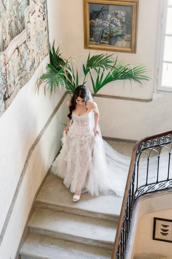 Jamie walking down the staircase