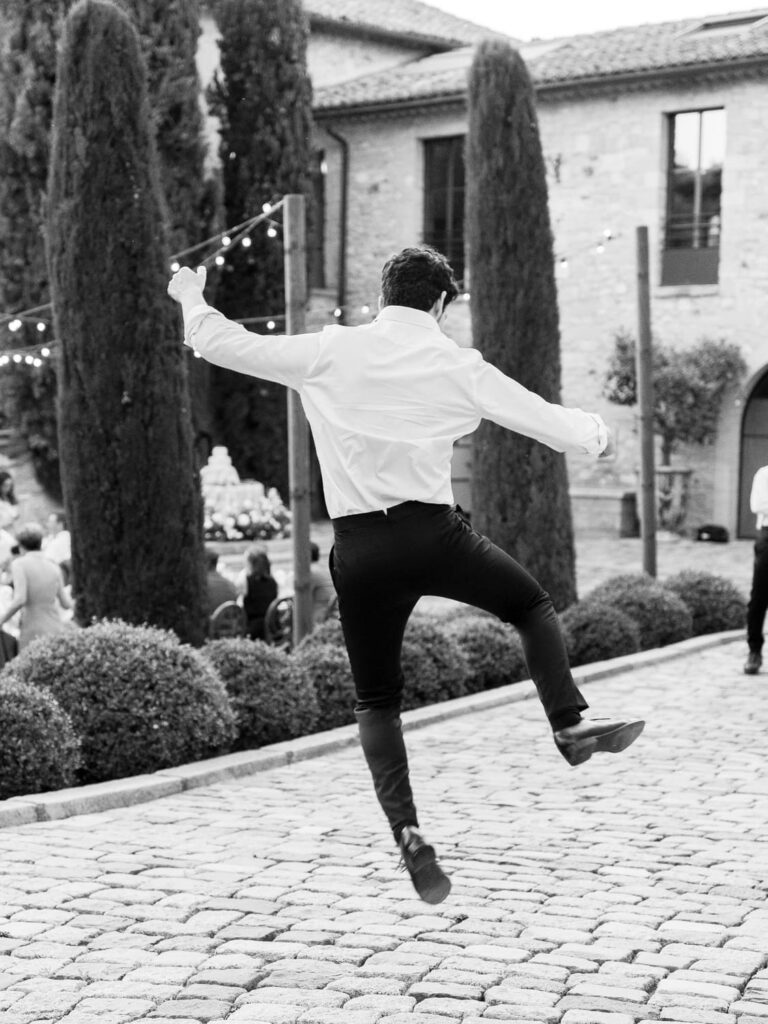 Groom going back to dinner