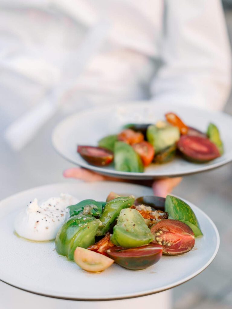 wedding meal with tomatoes