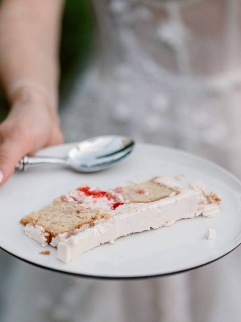 slice of wedding cake