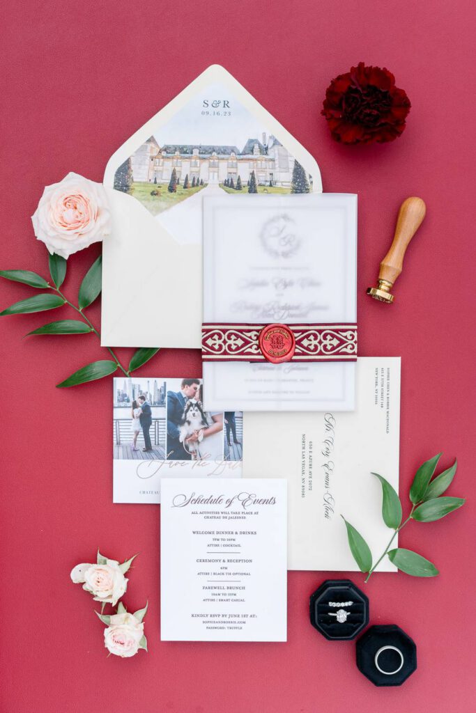invitations de mariage asiatiques de couleur rouge