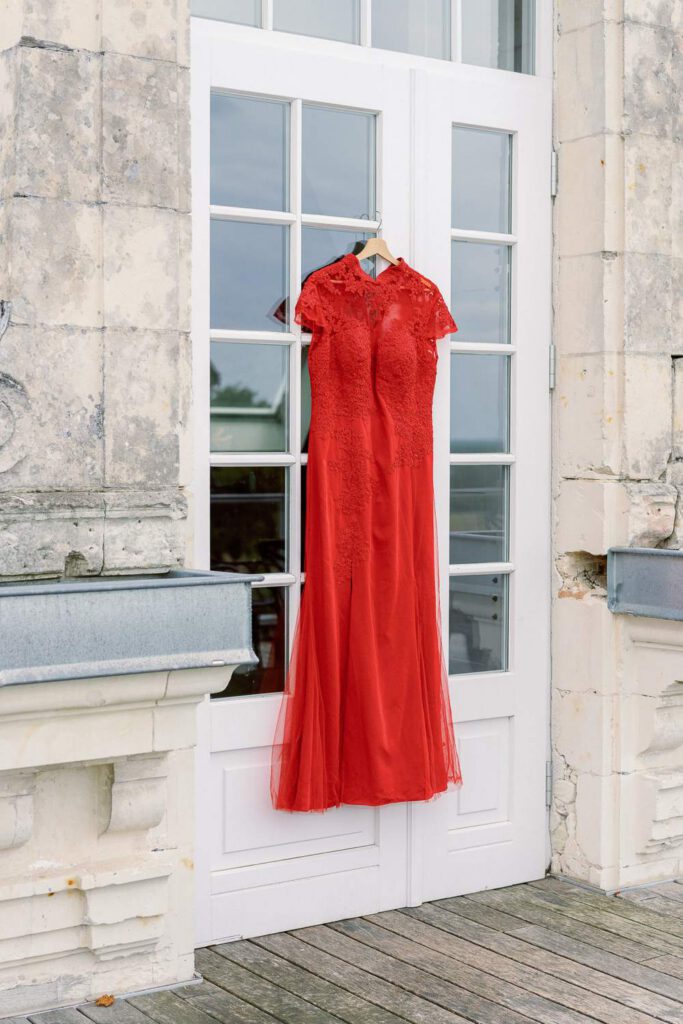robe rouge asiatique