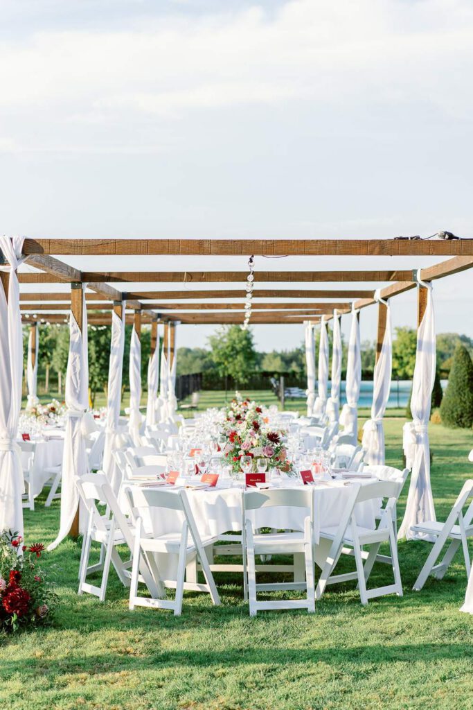 tables réception de mariage au Château de Jalesnes