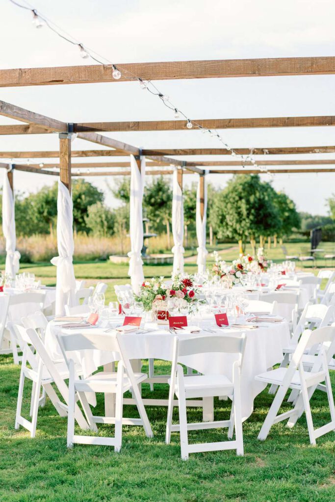 tables réception de mariage au Château de Jalesnes