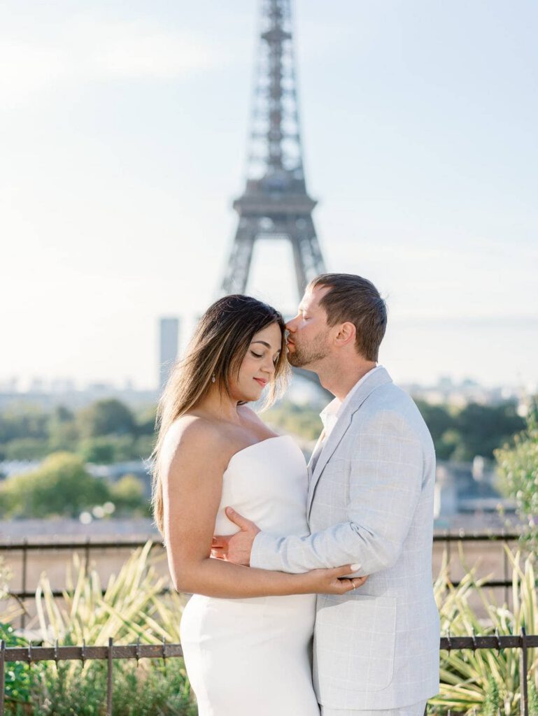 Paris engagement couple session at trocadero