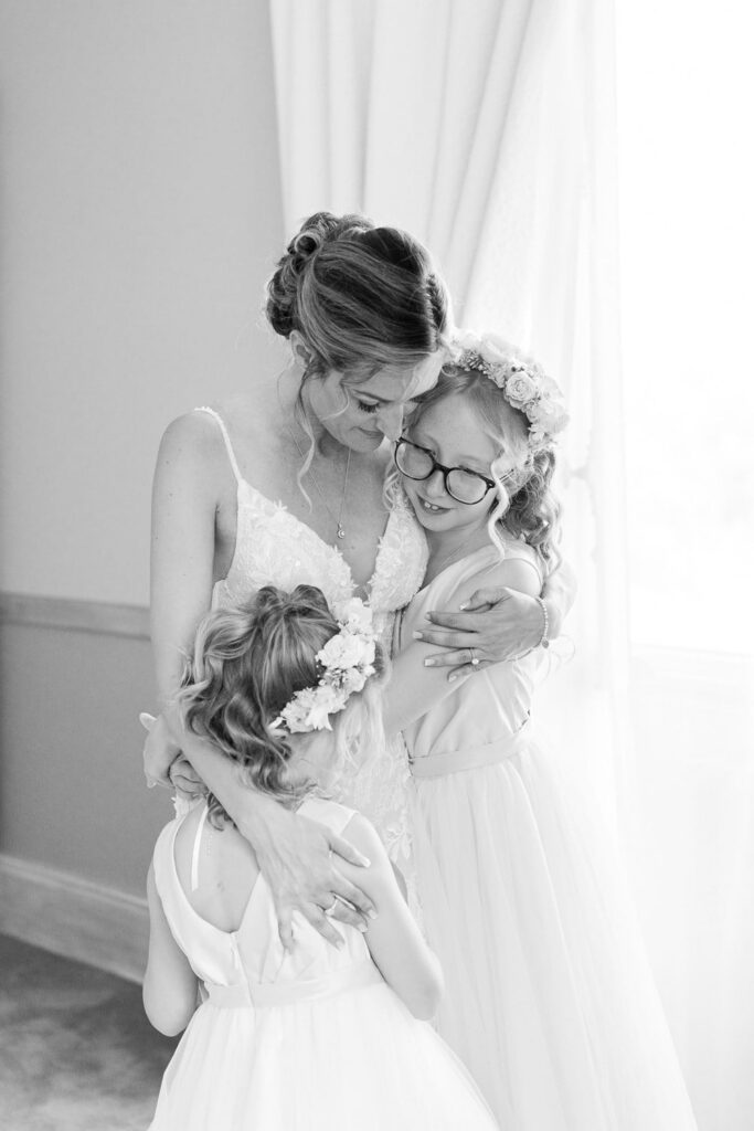 Bride and her children