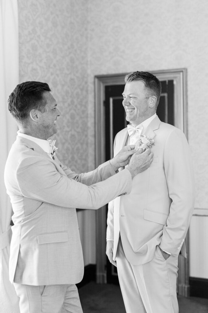 groom getting dressed