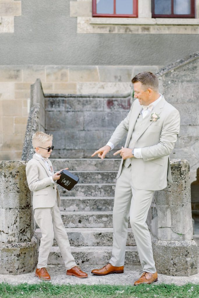groom with his son