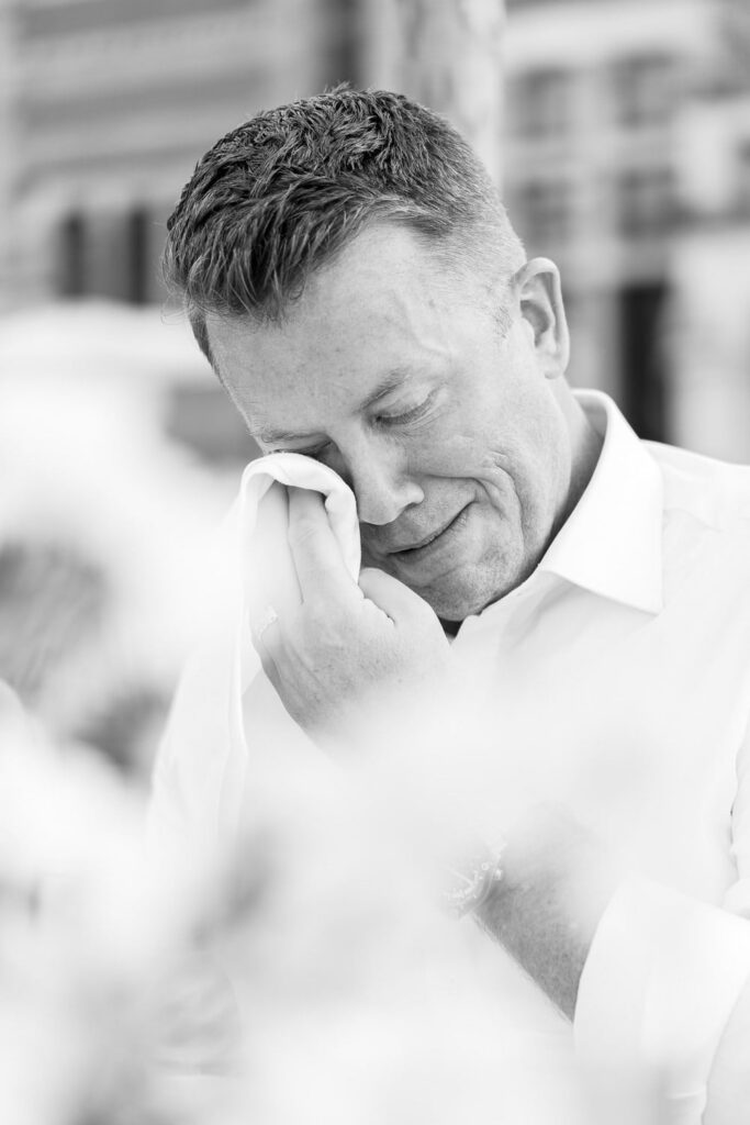 groom crying
