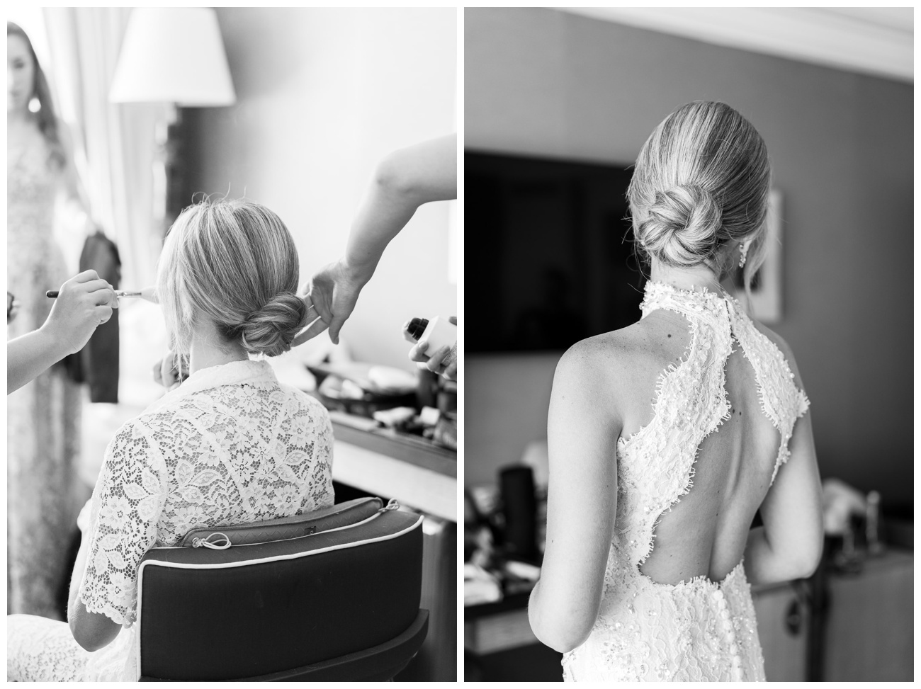 Bride getting ready at Majestic Cannes