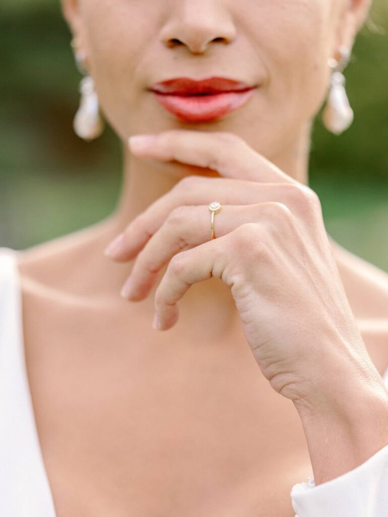 Bride mouth closeup