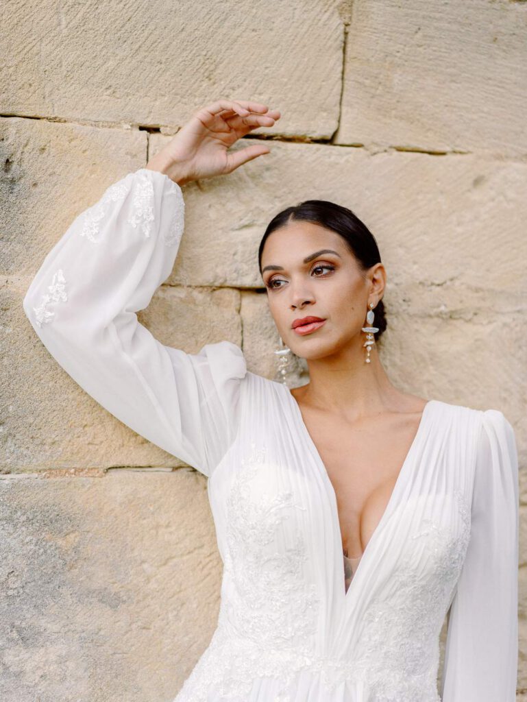 Bride portrait in an old abbey
