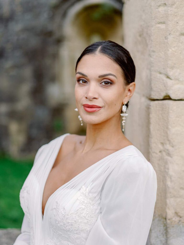 Bride portrait in an old abbey