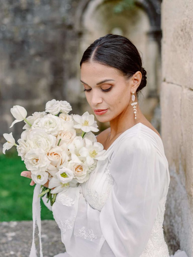 Bride portrait in an old abbey