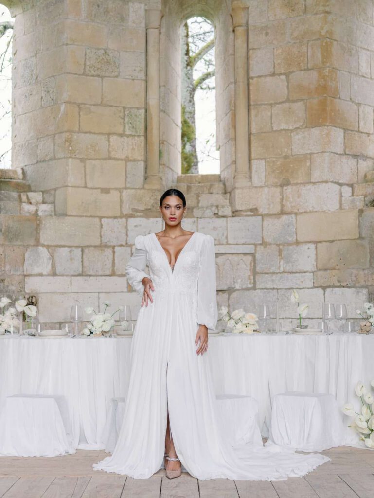Bride portrait in an old abbey