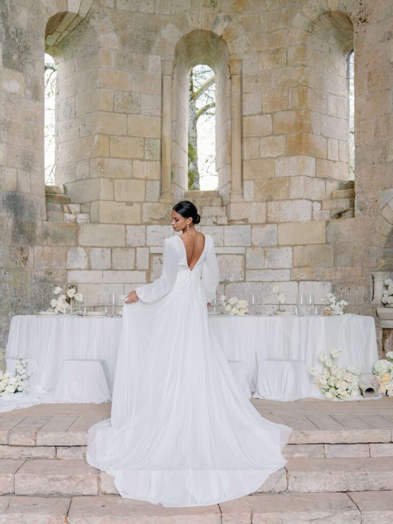 Bride portrait in an old abbey