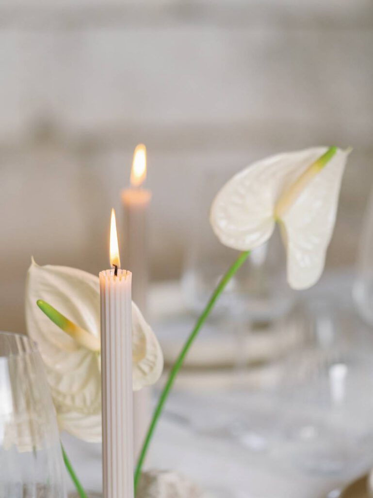 Wedding table in an old abbey in France